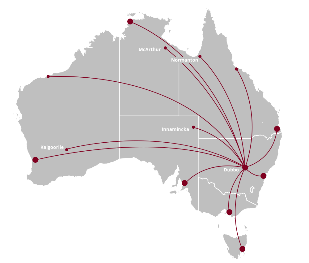 Map of transport locations